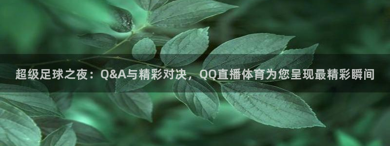 超级足球之夜：Q&A与精彩对决，QQ直播体育为您呈现最精彩瞬间