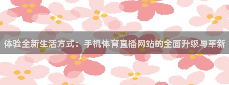 体验全新生活方式：手机体育直播网站的全面升级与革新
